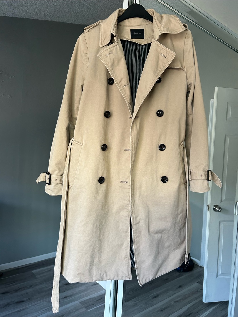 iMAGE Classic Trench Coat Khaki Double Breasted